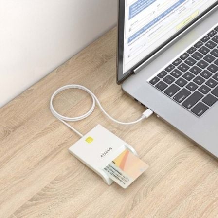 Lector de DNI y Tarjetas Aisens ASCR-SN07-W/ USB 2.0/ Blanco