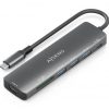 Docking USB Tipo-C Aisens ASUC-7P025-GR/ 1xHDMI/ 3xUSB/ 1xUSB Tipo-C PD/ 1xLector Tarjetas/ Gris