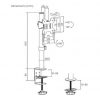 Soporte de Mesa para Monitor Aisens DT32TSR-275/ Giratorio/ Inclinable/ hasta 10kg