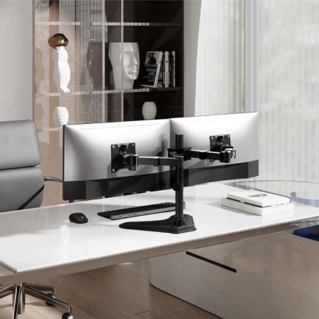 Soporte de Sobremesa para 2 Monitores Aisens DT35TSR-361/ hasta 20kg