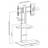 Soporte de Suelo Inclinable/ Giratorio con Bandeja DVD Aisens FT86TSE-399 para TV de 37-86"/ hasta 50kg