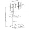 Soporte de Suelo Inclinable/ Giratorio con Bandeja DVD Aisens FT86TSE-401 para TV de 37-86"/ hasta 50kg