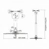 Soporte de Techo para Proyector Aisens CP02TSRE-051/ Giratorio-Inclinable-Extensible/ hasta 20kg