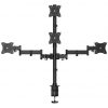 Soporte de Mesa para 4 Monitores y TV Aisens DT27TSR-379/ Giratorio/ Inclinable/ hasta 8kg