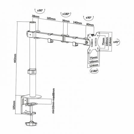 Soporte de Mesa para Monitor Aisens DT32TSR-039/ hasta 8kg
