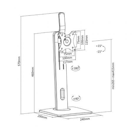 Soporte de Sobremesa para Monitor Aisens DT32TSR-063/ Giratorio/ Inclinable/ hasta 7kg