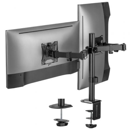 Soporte de Mesa para 2 Monitores o TV Aisens DT32TSR-149/ Giratorio/ Inclinable/ hasta 9kg