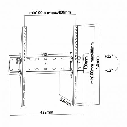 Soporte de Pared Inclinable Aisens WT55T-015 para TV de 32-55"/ hasta 40kg
