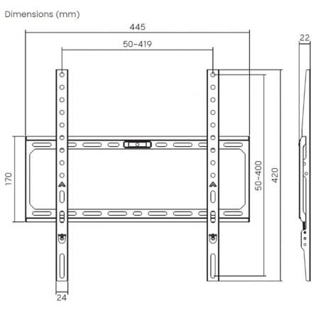 Soporte de Pared Aisens WT75F-389 para Monitores y TV de 32-75"/ hasta 45kg