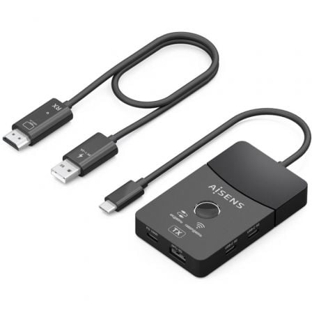 Adaptador/Transmisor de vídeo inalámbrico USB Tipo-C - HDMI Aisens ASWL-H2KDC30M05-BK/ 100W