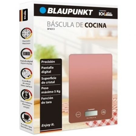Báscula de Cocina Electrónica Blaupunkt BP4013/ hasta 5kg/ Naranja Claro