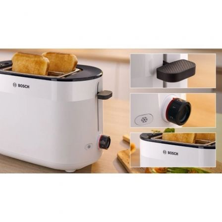 Tostador Bosch MyMoment TAT2M121/ 950W/ Blanco