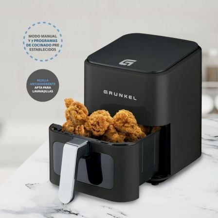 Freidora por Aire Airfryer / Sin Aceite Grunkel Black Easy Fryer/ 1200W/ Capacidad 4L