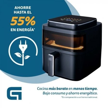 Freidora por Aire Airfryer / Sin Aceite Grunkel Black Light Fryer/ 1400W/ Capacidad 6L