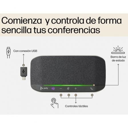 Altavoz Portátil para Conferencias Poly Sync 10 para Microsoft Teams/ USB-Bluetooth/ Negro