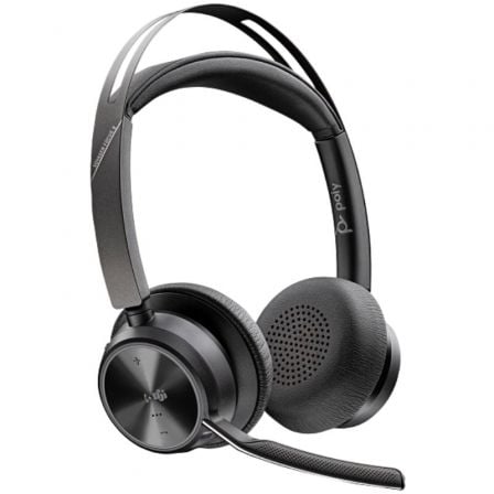Auriculares Inalámbricos Poly Voyager Focus 2 Microsoft Teams + Adaptador USB-C-A + Soporte de Carga/ con Micrófono/ Bluetooth/ Negros
