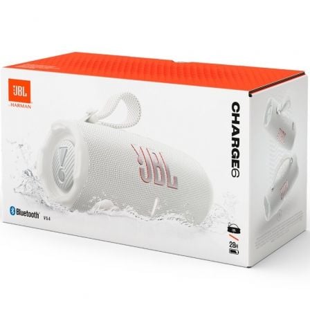 Altavoz con Bluetooth JBL Charge 6/ 45W/ 1.0/ Blanco