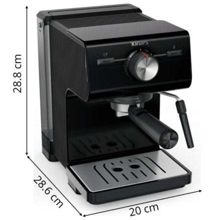 Cafetera Expreso Krups Authentic XP381810/ 1140W/ 15 Bares/ Negra