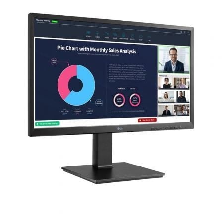 Monitor Profesional LG 24BP75CP-B 23.8"/ Full HD/ Webcam/ Multimedia/ Regulable en altura/ Negro