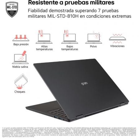Portátil LG Gram 14ZD90T-G.AX78B Intel Core Ultra 7-255H/ 16GB/ 1TB SSD/ 14"/ Sin Sistema Operativo