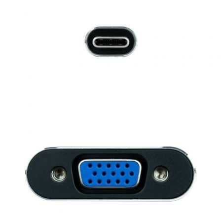 Conversor Nanocable 10.16.4101-G/ USB Tipo-C Macho - VGA Hembra/ 10cm/ Negro y Gris