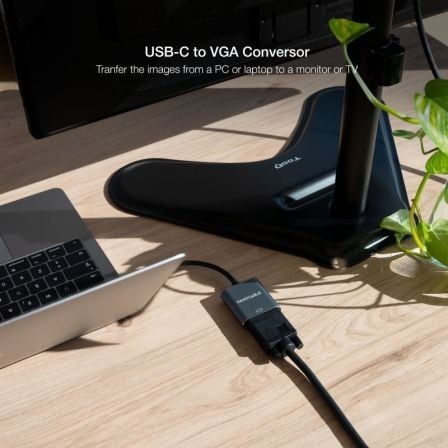 Conversor Nanocable 10.16.4101-G/ USB Tipo-C Macho - VGA Hembra/ 10cm/ Negro y Gris