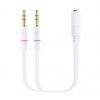 Cable Estéreo Nanocable 10.24.1203/ Jack 3.5 Hembra - 2x Jack 3.5 Macho/ 20cm/ Blanco