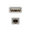 Cable USB 2.0 Impresora Nanocable 10.01.0102/ USB Tipo-B Macho - USB Macho/ 1m/ Beige
