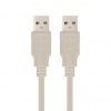 Cable USB 2.0 Nanocable 10.01.0302/ USB Macho - USB Macho/ 1m/ Beige