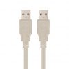 Cable USB 2.0 Nanocable 10.01.0303/ USB Macho - USB Macho/ 2m/ Beige