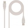 Cable USB 2.0 Nanocable 10.01.0303/ USB Macho - USB Macho/ 2m/ Beige