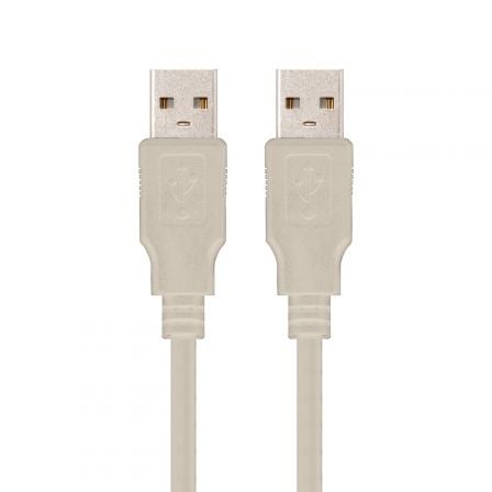 Cable USB 2.0 Nanocable 10.01.0304/ USB Macho - USB Macho/ 3m/ Beige