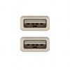 Cable USB 2.0 Nanocable 10.01.0304/ USB Macho - USB Macho/ 3m/ Beige