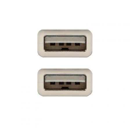 Cable USB 2.0 Nanocable 10.01.0304/ USB Macho - USB Macho/ 3m/ Beige