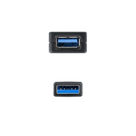 Cable Alargador USB 3.0 con Amplificador Nanocable 10.01.0311/ USB Macho - USB Hembra/ 5m/ Negro
