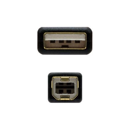 Cable USB 2.0 Impresora Nanocable 10.01.1205/ USB Tipo-B Macho - USB Macho/ 5m/ Negro