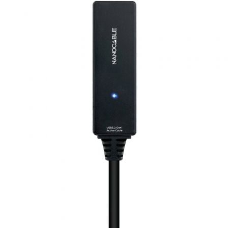 Cable Alargador USB Tipo-C 3.2 con Amplificador Nanocable 10.01.1311/ USB Tipo-C Macho - USB Tipo-C Hembra/ 5m/ Negro