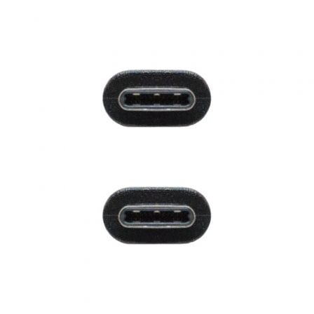 Cable USB 2.0 Tipo-C Nanocable 10.01.2301-L150/ USB Tipo-C Macho - USB Tipo-C Macho/ 480Mbps/ 1.5m/ Negro