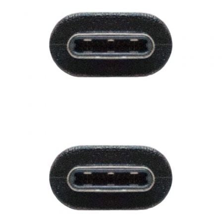 Cable USB 2.0 Tipo-C Nanocable 10.01.2302/ USB Tipo-C Macho - USB Tipo-C Macho/ 2m/ Negro