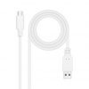 Cable USB 3.1 Tipo-C Nanocable 10.01.4001-W/ USB Tipo-C Macho - USB Macho/ 1m/ Blanco