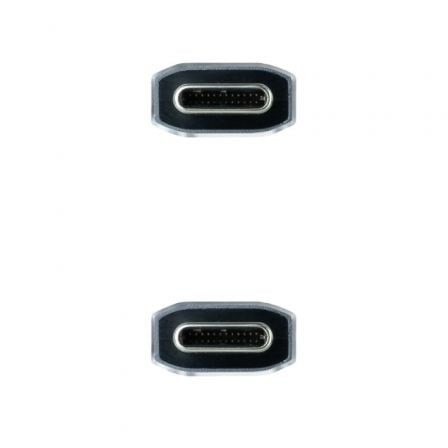 Cable USB 3.1 Tipo-C Nanocable 10.01.4101-L150-COMB/ USB Tipo-C Macho - USB Tipo-C Macho/ Hasta 100W/ 20Gbps/ 1.5m/ Gris y Negro