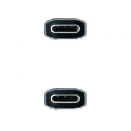 Cable USB 3.2 Tipo-C Nanocable 10.01.4103-COMB/ USB Tipo-C Macho - USB Tipo-C Macho/ Hasta 100W/ 20Gbps/ 3m/ Gris y Negro
