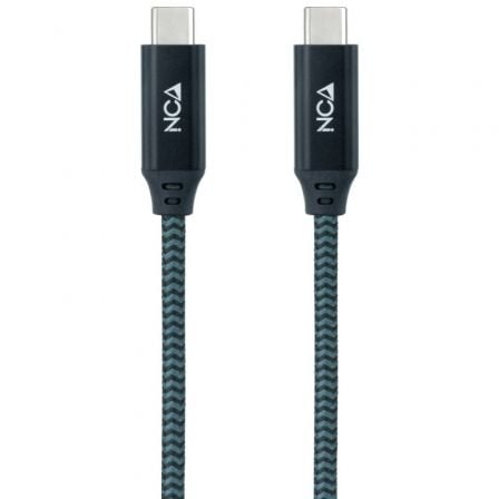 Cable USB 3.2 Tipo-C Nanocable 10.01.4301-COMB/ USB Tipo-C Macho - USB Tipo-C Macho/ Hasta 100W/ 1m/ Gris y Negro