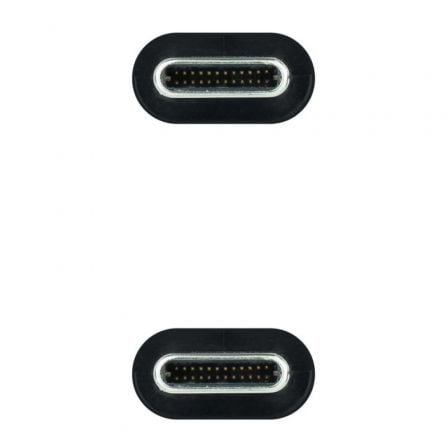 Cable USB 3.2 Tipo-C Nanocable 10.01.4301-L150-COMB/ USB Tipo-C Macho - USB Tipo-C Macho/ Hasta 100W/ 1.5m/ Gris y Negro