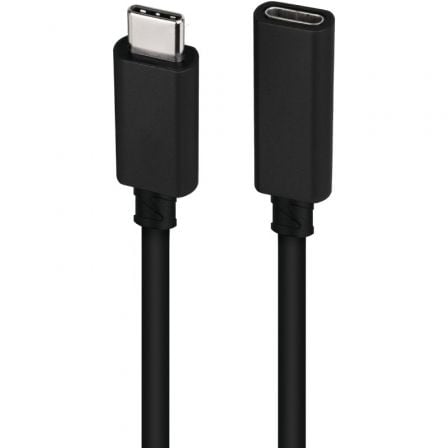 Cable Alargador USB Tipo-C 3.2 Nanocable 10.01.4501-L150/ USB Tipo-C Macho - USB Tipo-C Hembra/ 1.5m/ Negro