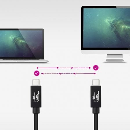 Cable USB 4.0 Nanocable 10.01.5002/ USB Tipo-C Macho - USB Tipo-C Macho/ Hasta 240W/ 40Gbps/ 1.8m/ Negro