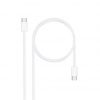 Cable USB 2.0 Tipo-C Nanocable 10.01.6001-CO/ USB Tipo-C Macho - USB Tipo-C Macho/ Hasta 60W/ 480Mbps/ 1m/ Blanco