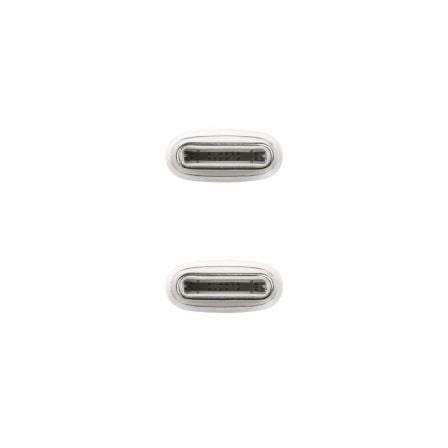 Cable USB 2.0 Tipo-C Nanocable 10.01.6001-CO/ USB Tipo-C Macho - USB Tipo-C Macho/ Hasta 60W/ 480Mbps/ 1m/ Blanco