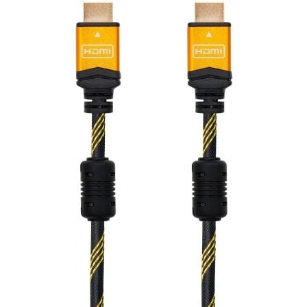 Cable HDMI 2.0 4K Nanocable 10.15.1602/ HDMI Macho - HDMI Macho/ 1.5m/ Negro/ Naranja
