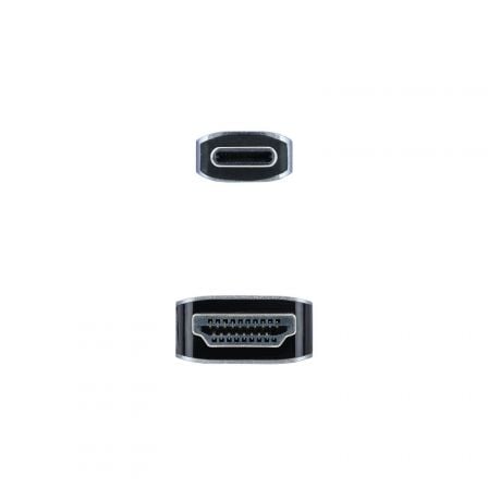 Cable Conversor Nanocable 10.15.5102/ USB Tipo-C Macho - HDMI Macho/ 1.8m/ Negro